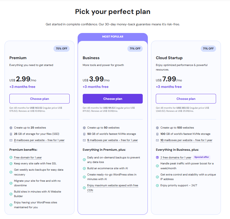hostinger pricing