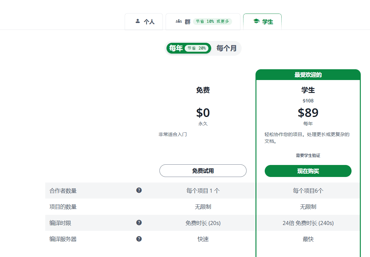 overleaf 教育專案