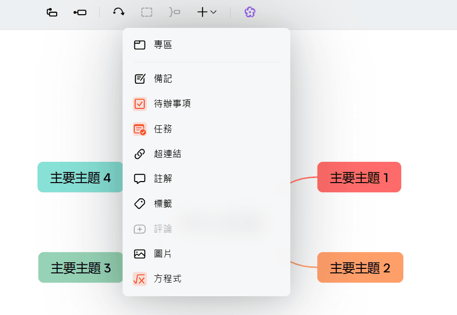 心智圖 AI 免費工具哪個好用?Xmind AI、Gitmind、MindMap AI 實測比較 5 xmind 功能 1