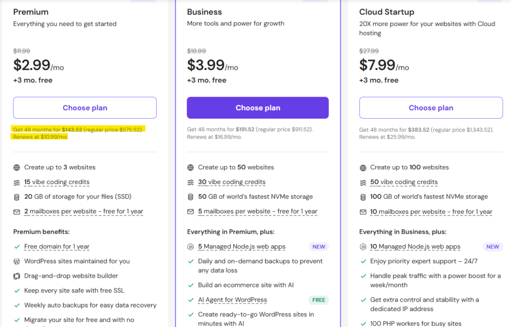 hostinger pricing