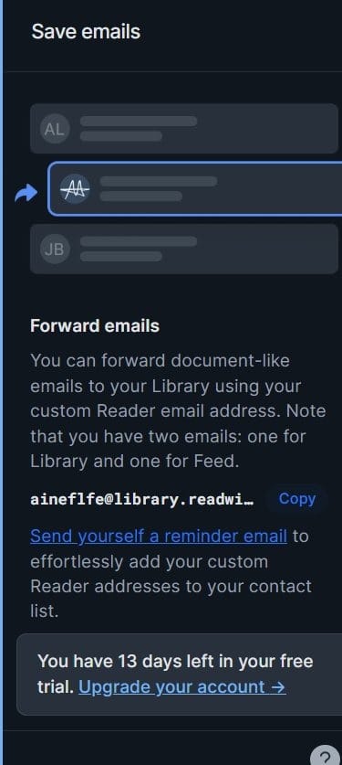 readwise email