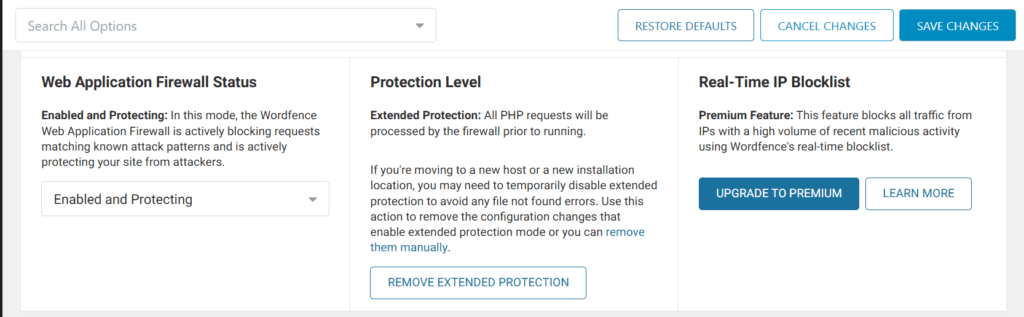Wordfence 教學:WordPress 安全防護外掛完整安裝與設定指南 3 wordfence firewall status