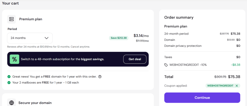 Hostinger vs hosting.com:CPU RAM 空間與Reddit評價完整比較 5 hostinger premium 2 year pricing