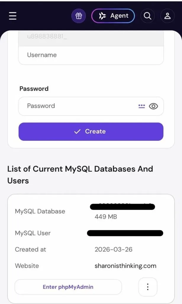 hostinger database